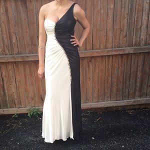 Black and white long dress